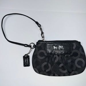 Coach Black Signature C Logo Wristlet